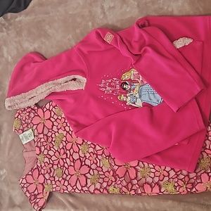 Disney Bundle size 5-6 girls Dress and Hoodie soft Sweatshirt